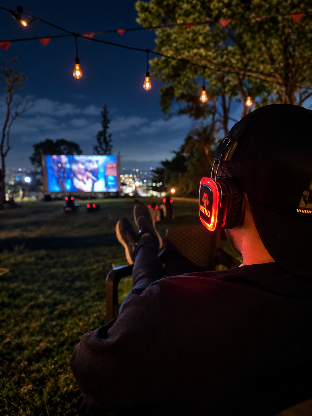 Función de Cine Inmersivo al aire libre con audífonos inalámbricos